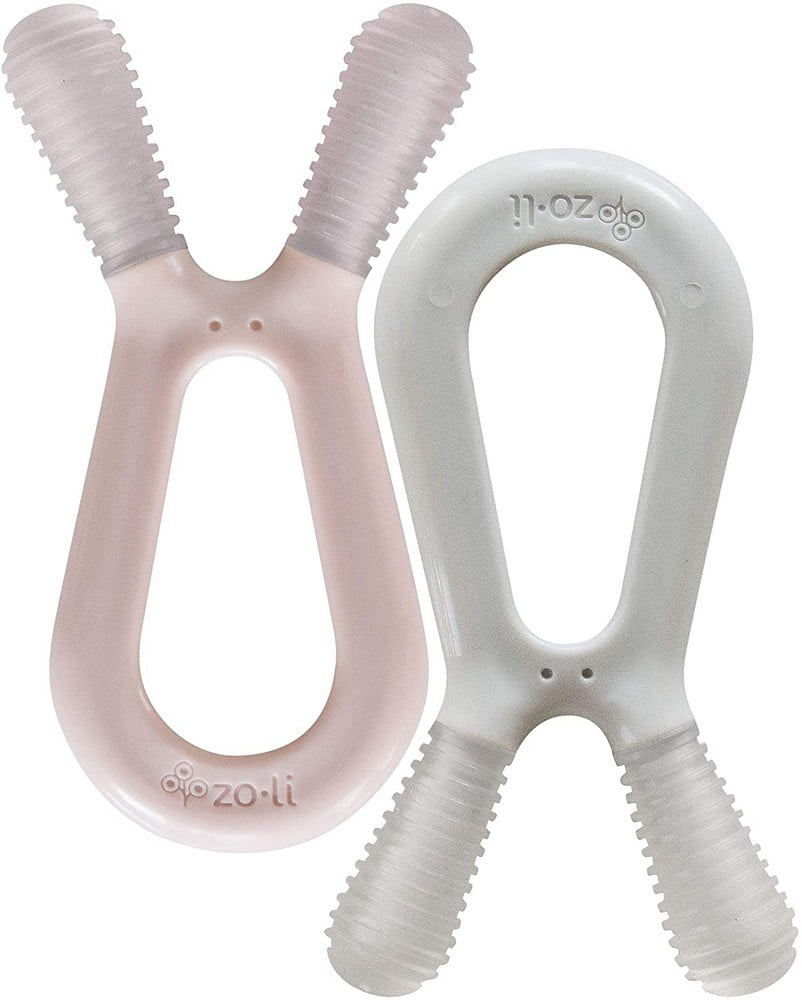 Baby Molar Teethers ZoLi BUNNY dual nub teethers for molars in lilac purple ash grey baby teething accessory teething toy gum massaging baby