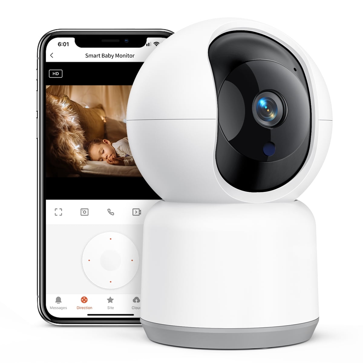 Baby Monitor, 360° Wireless 5G Smart Video Baby Camera W/ Tuya APP, 3MP HD  Home Security Camera with Two-Way Talk, WiFi Nanny IP Cam W/Safety Alerts,  IR Night Vision, Motion & Sound