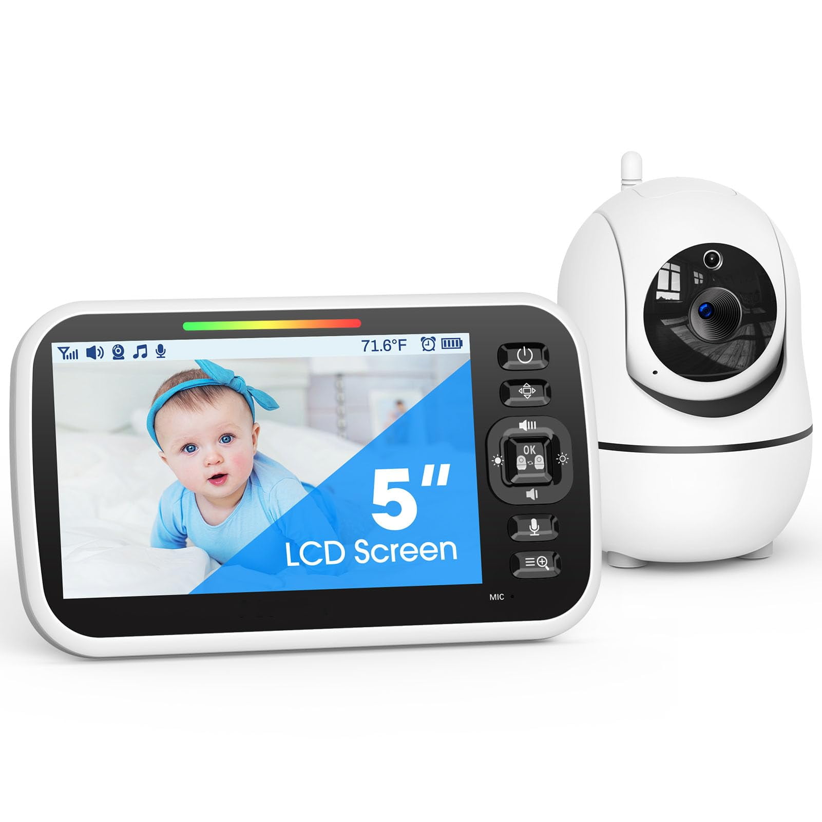 Baby Monitor with Camera and Audio - 5” Display Video Baby