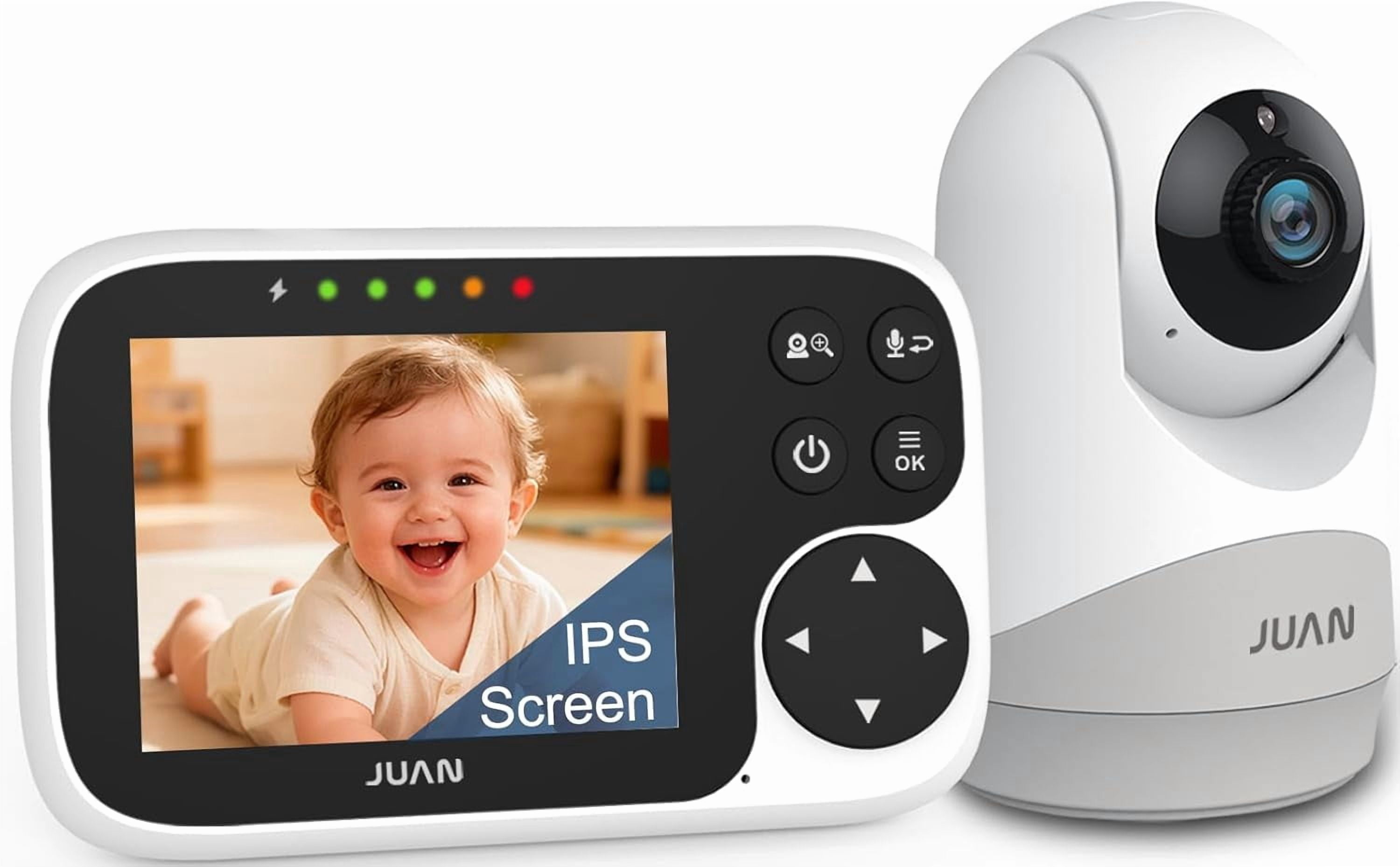 Baby Monitor with Camera and Audio, No WiFi 100% Private, 3500mAh Long Battery, 1000ft Range Connection, Remote Pan-Tilt-Zoom, Crystal Night Vision, 2-Way Talk for Newborn Infant