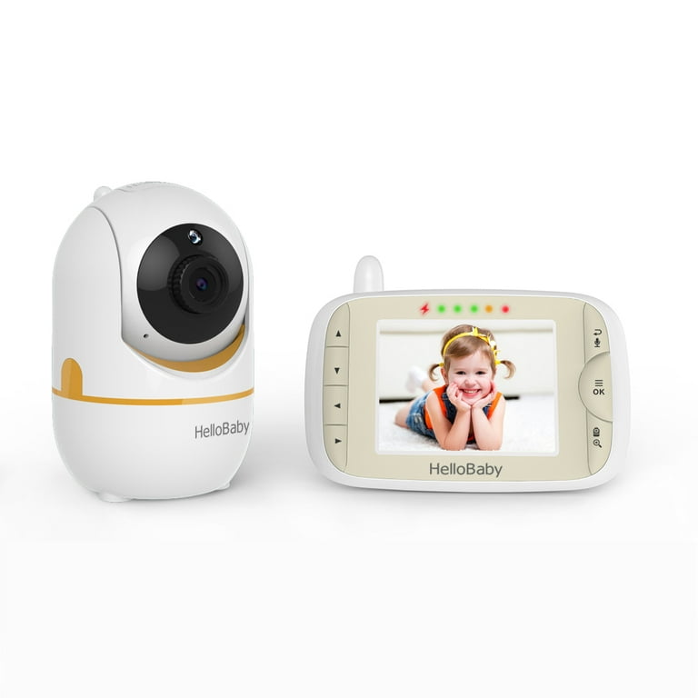  HelloBaby Baby Monitor with 2 Cameras - Monitor no WiFi Baby  Monitor with Camera and Audio,Video Baby Monitor,Night Vision 2-Way Audio  Fully Remote Pan & Tilt 2X Zoom Temperature,ECO Mode,8 Lullabies 