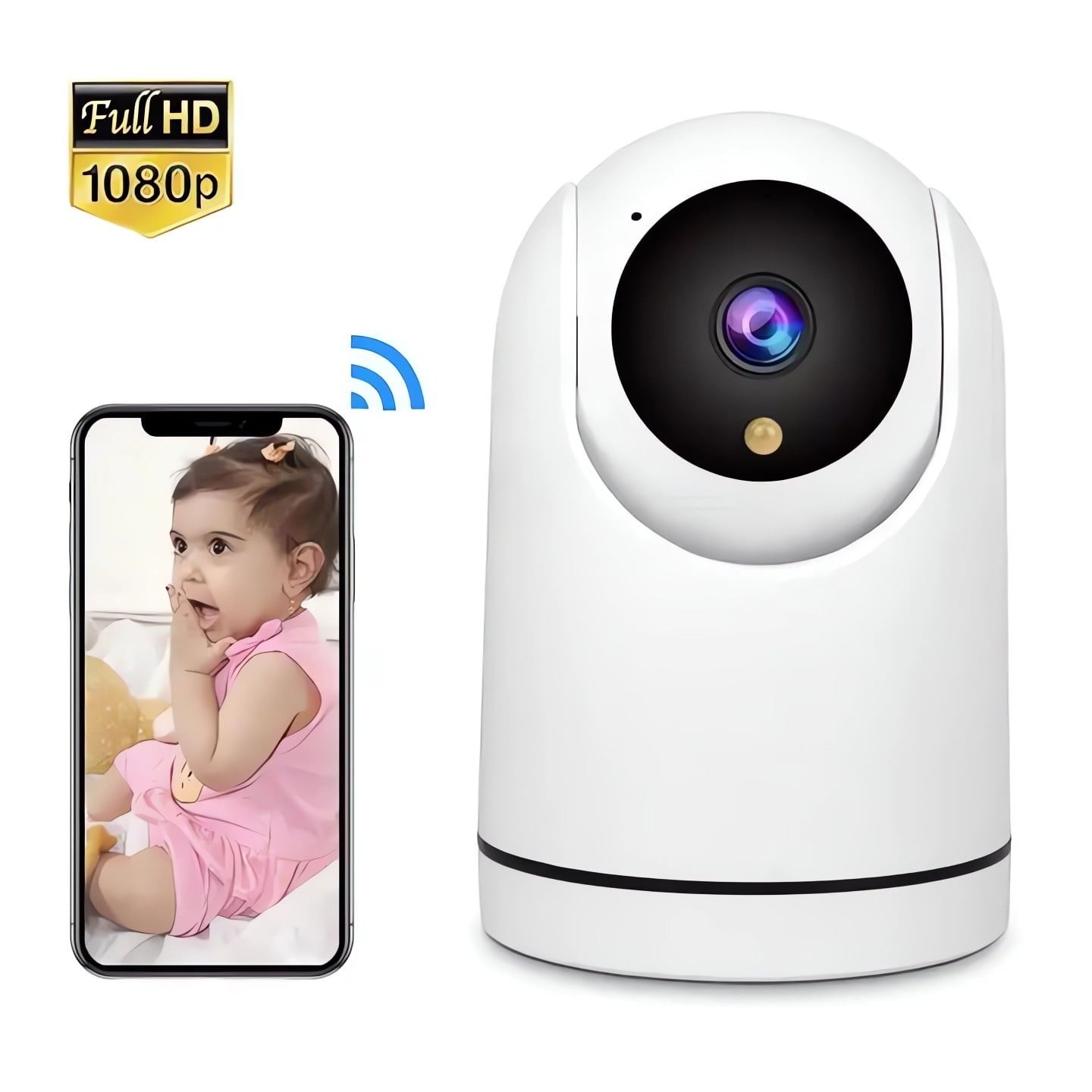 Baby Monitor Security Camera, WiFi Indoor Camera, 360Degree Smart 1080P Pet Camera for Home