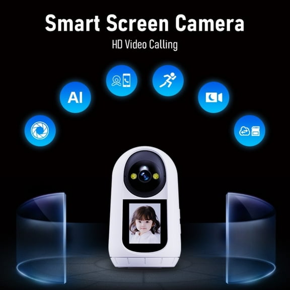 Baby Monitor Smart Screen Camera Pet Camera Indoor Two Way Wireless Security Camera Monitor 1080P Motion Detection, Full Colour Night Vision, Baby/Elderly/Nanny Audio Calling Device Pan Tilt