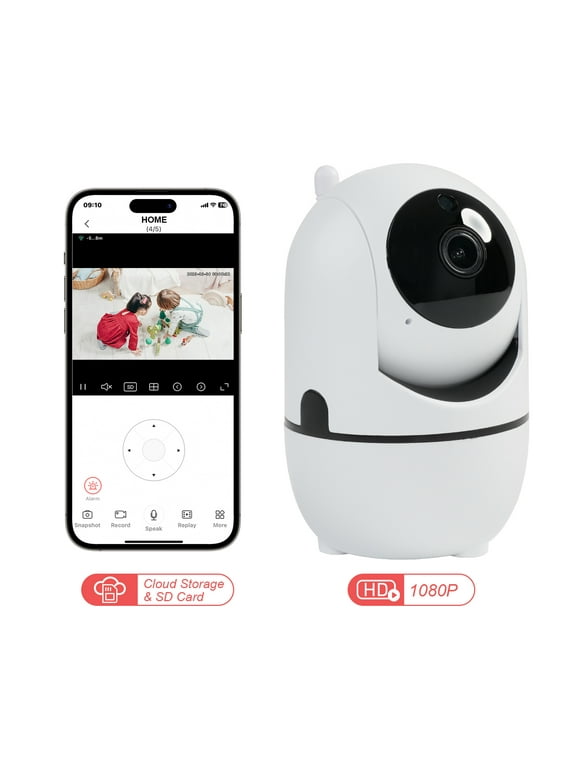 Baby Monitor, Video Baby Camera with Two-Way Audio, 2MP HD Home Security Camera with Safety Alerts, 355 Wireless IP Cam, IR Night Vision, Motion & Sound Detection, SD & Cloud Card Storage