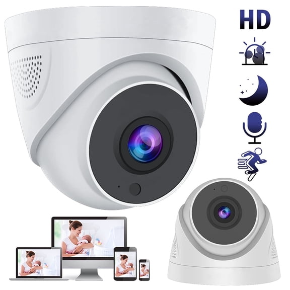 BFVV 360 Wireless Nanny Cam - Two-Way Audio & Video Recording, IP66 Weatherproof, 360 Panorama + Time-Lapse Night Vision, Indoor/Outdoor HD Home Security Camera w/ Color Night Vision