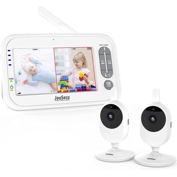 Baby Monitor with 2 Cameras, Video Baby Monitor, 4.3