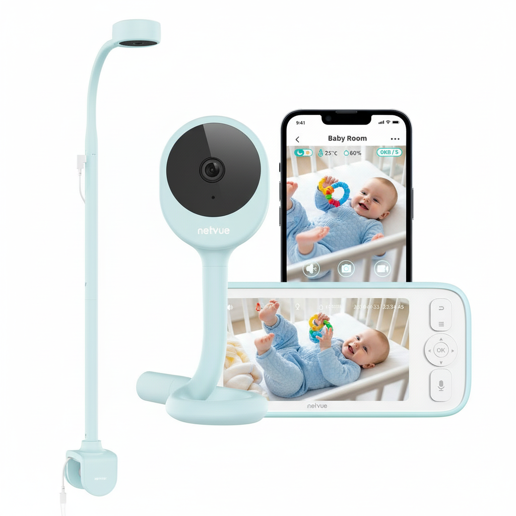 Baby Monitor with Camera and Audio, Netvue Baby Sleep Monitor with 1080P HD 5" Display, Two-Way Audio, Baby Camera