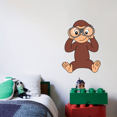 thumbnail image 1 of Baby Monkey Playing Binocular Cartoon Character Graphic Decal Sticker Vinyl Mural Baby Kids Room Bedroom Nursery Kindergarten School House Home Design Wall Art Removable Peel and Stick 10x8 inch, 1 of 3