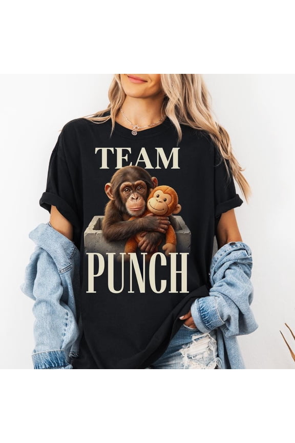 Baby Monkey Punch C T-Shirt, Funny Animal Lover Gift, Cute Primate Graphic Tee