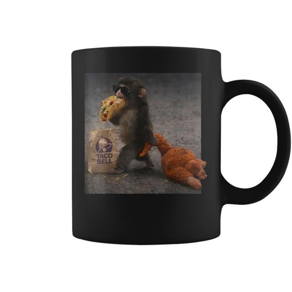 Baby Monkey Punch Eating Taco Bell Coffee Mugs