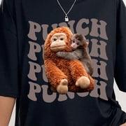 Baby Monkey Punch Shirt Funny Monkey Graphic Tee Cute Animal Lover Gift Viral Monkey Meme