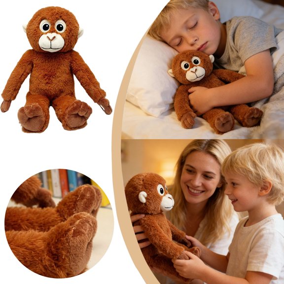 Baby Monkey Stuffed Animals Cuddly Huggable Orangutan Plushies Doll for Kids and Adults
