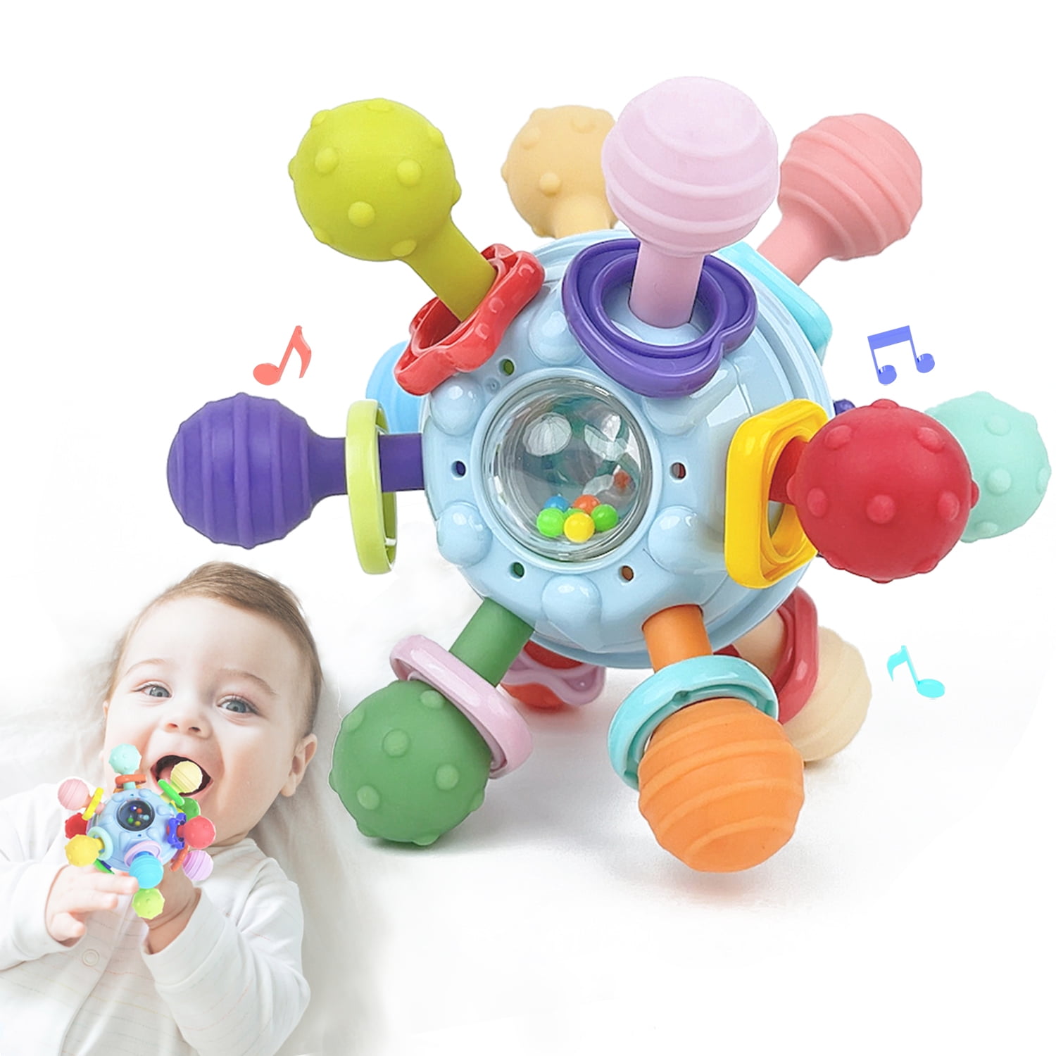 teytoy Developmental Bumpy Ball, USB Charged Bouncing Crawl Ball Toy Baby  Sensory Toys Music Shake Dancing Balls Multicolor Ball