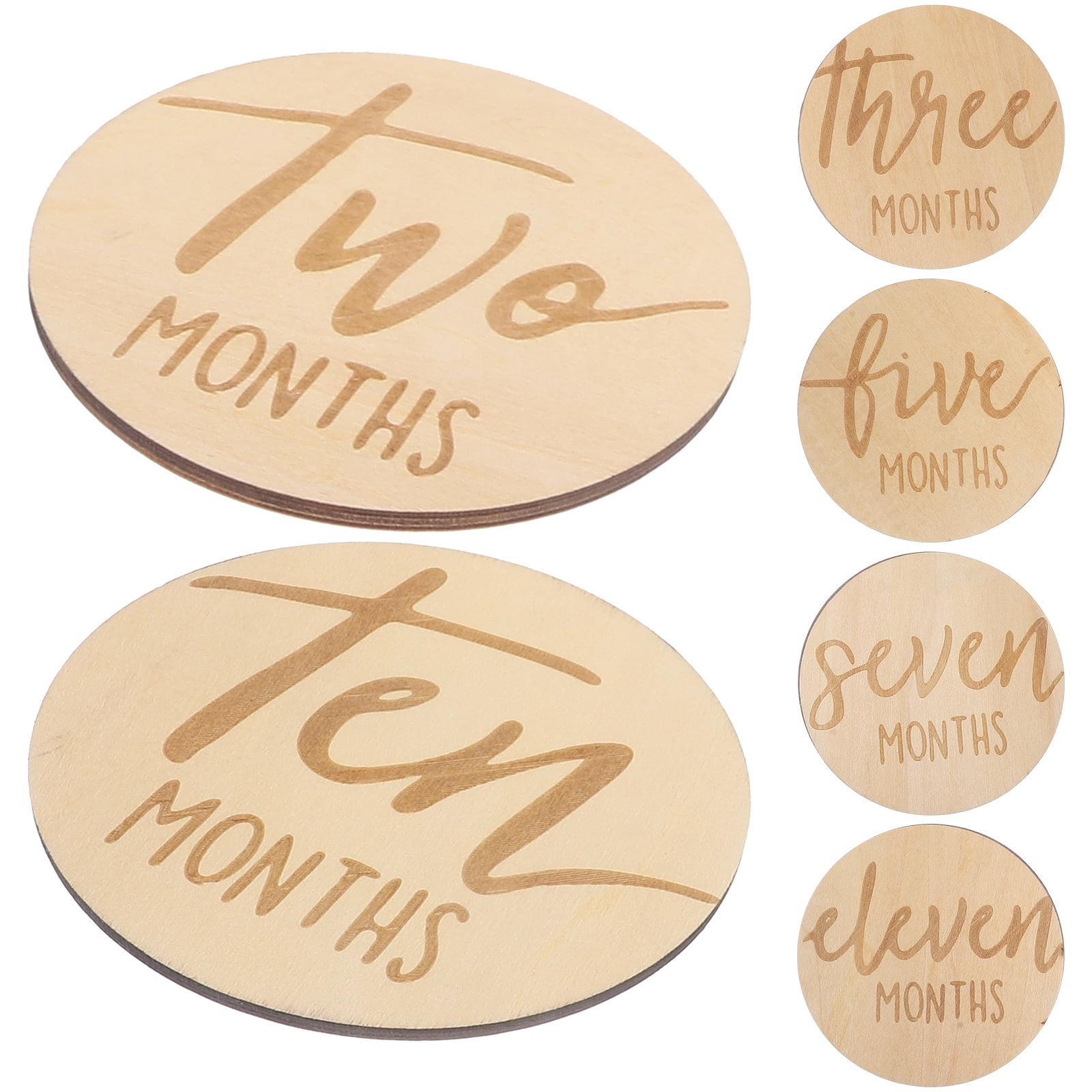 Baby Month Card Wood Monthly Milestone Marker Wooden Simple Designs