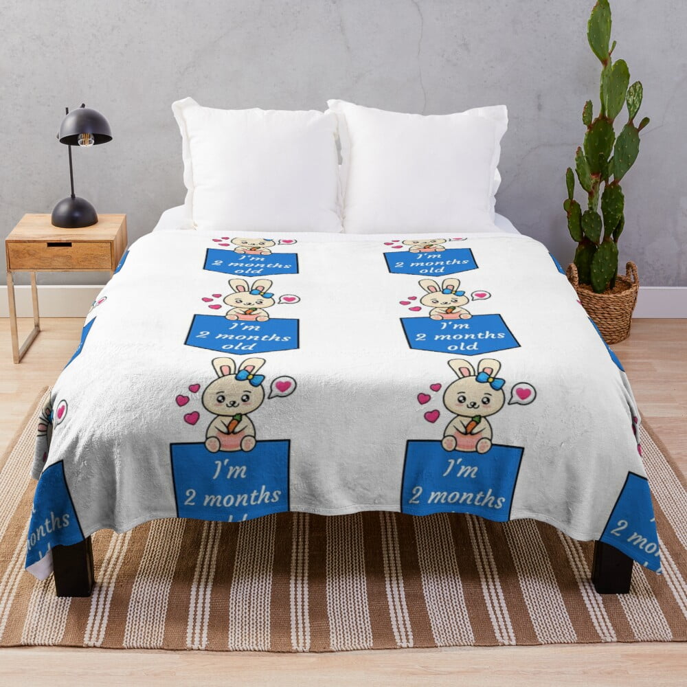 Baby Monthly Milestone Blanket Personalized Newborn Growth Chart Soft