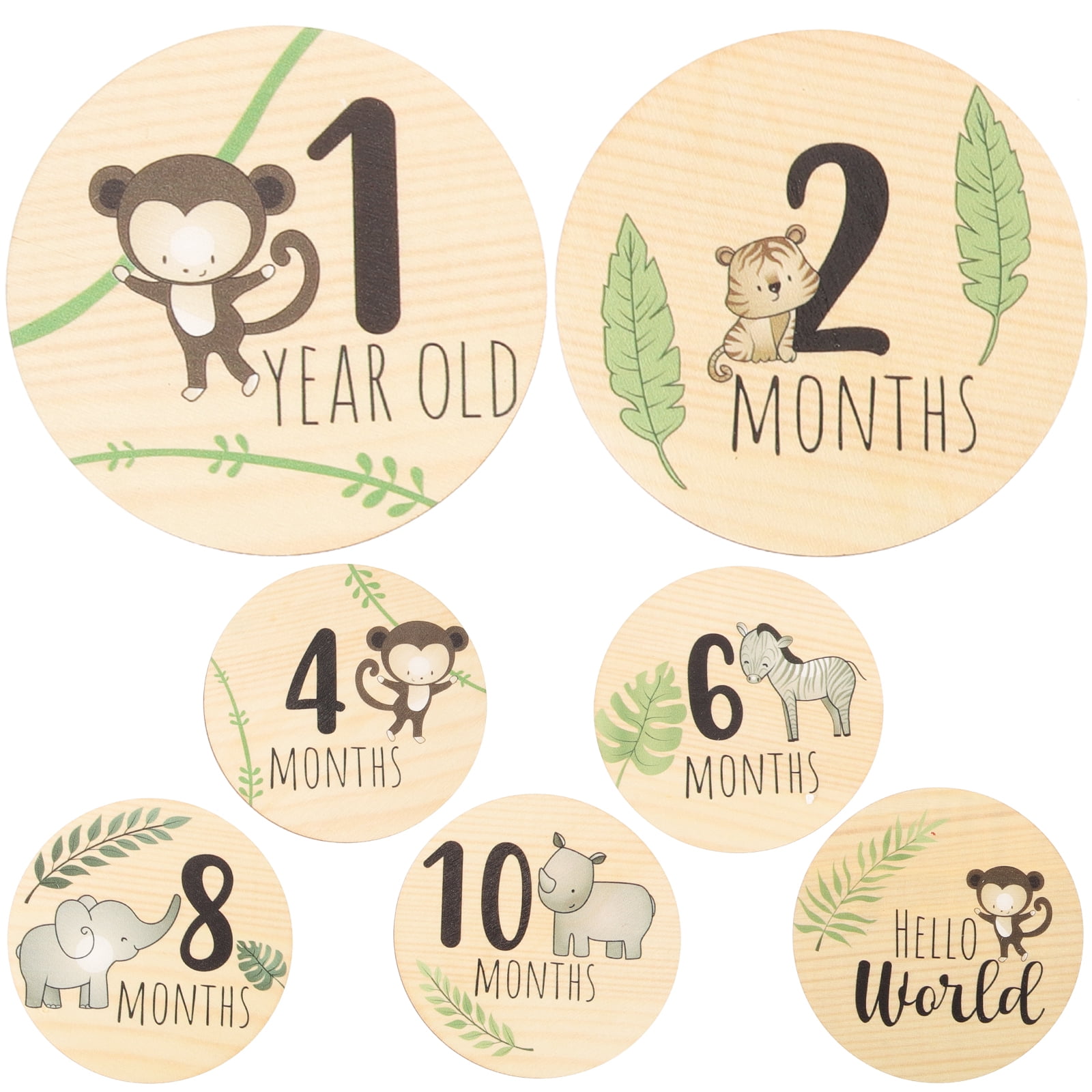 Tiny Trees Baby Milestone Discs – 7 Double-Sided Photo Props For Monthly Photos, First Birthday, Gender-Neutral