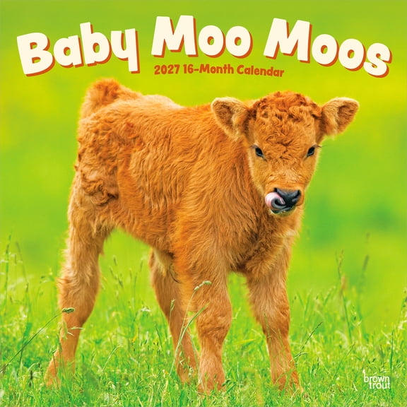 Baby Moo Moos | 2027 12x24" (Hanging) Wall Calendar | Plastic-Free | BrownTrout