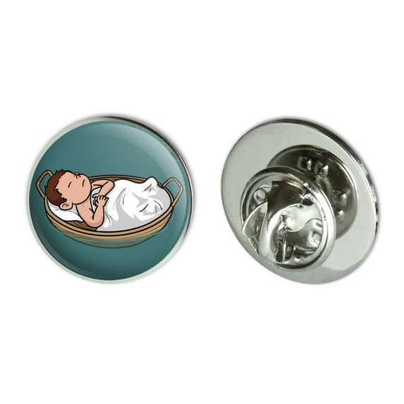 Baby Moses in a Basket Christian Metal 0.75" Lapel Hat Pin Tie Tack Pinback