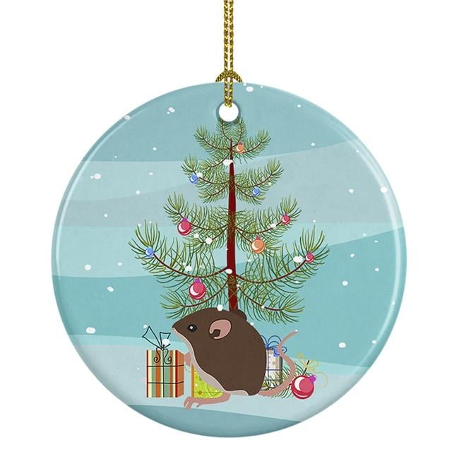 Baby Mouse Merry Christmas Ceramic Ornament 2.8 in x 2.8 in