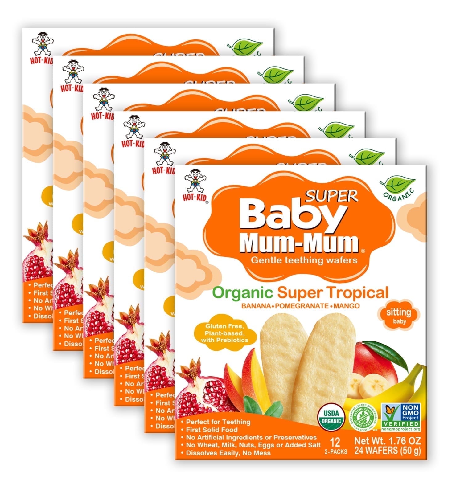 Baby Mum-Mum Organic Super Tropical Rice Rusks - 6 Boxes