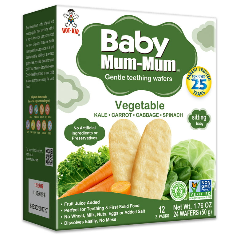 Baby Mum-Mum Vegetable Teething Wafers Baby Snack, 1.76 Oz Box, (6 Pack) 