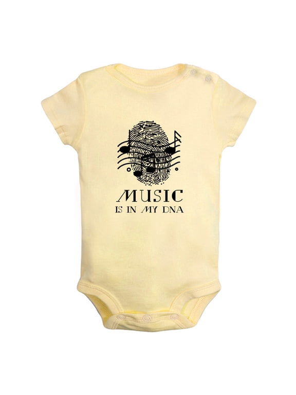 Baby Music Is In My DNA Funny Rompers Newborn Cute Musician Bodysuit Infant Jumpsuits Childs Graphic One-Piece Outfits