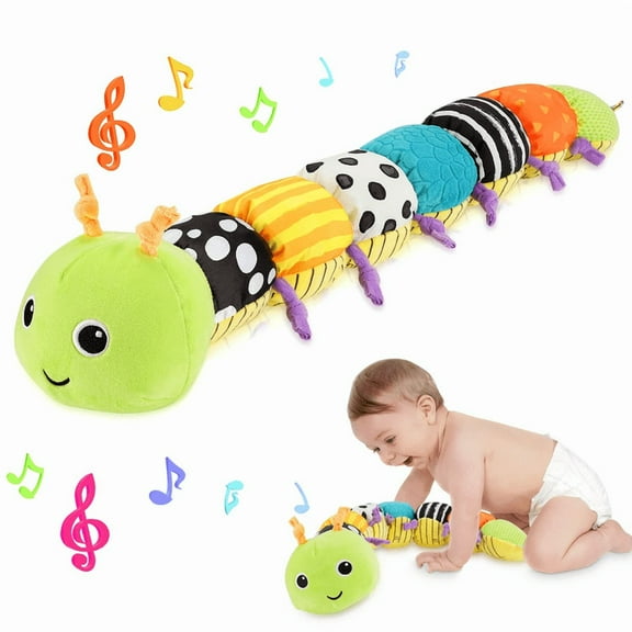 Baby Musical Caterpillar Stuffed Animal Toys, Infant Soft Plush Toy for Babies 0-3-6-12 Months Newborn Boy Girl Children Christmas Birthday Gift