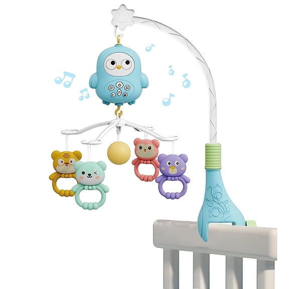Baby Musical Crib Mobile - Soothing Music, Colorful Lights & Animal Projection with Rattle, Lullaby Music Box - Nursery Toy for Infant Sleep, Sensory Development (Multicolor)