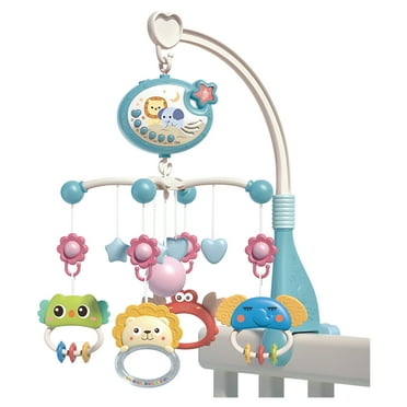 Baby Musical Crib Mobile with Timing Function Projector and Lights,Hanging Rotating Rattles and Remote Control Music Box with 150 Melodies,Toy for Newborn 0-24 Months Christmas Gifts