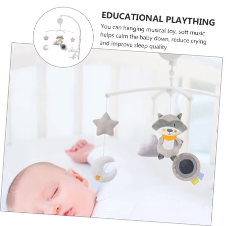 Baby Musical Crib Mobile with Hanging Rotating Toys,Rotating Raccoon Mobile Soother Crib Toy,Decoration for Newborn Boys and Girls