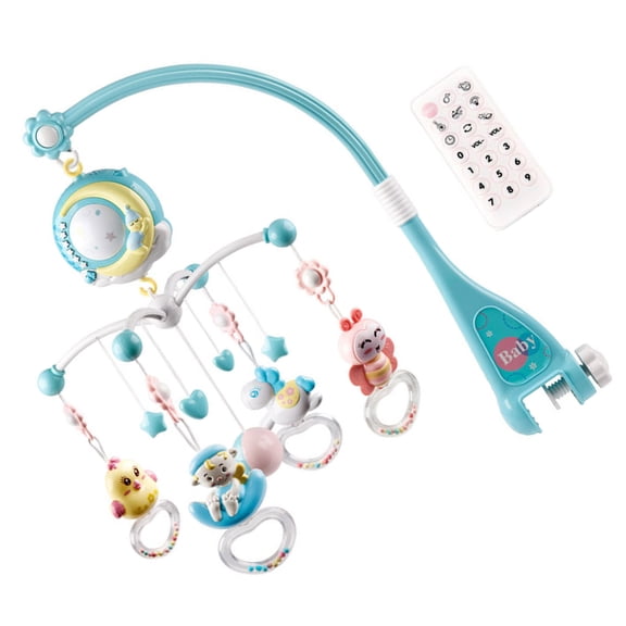 Baby Musical Crib Mobile with Music Night Lights Projector & Timing Function Rattles & Remote Control Music Box