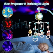 Baby Musical Crib Mobile with Night Lights, iMounTEK Hanging Animals Rattles, Remote Control, Blue