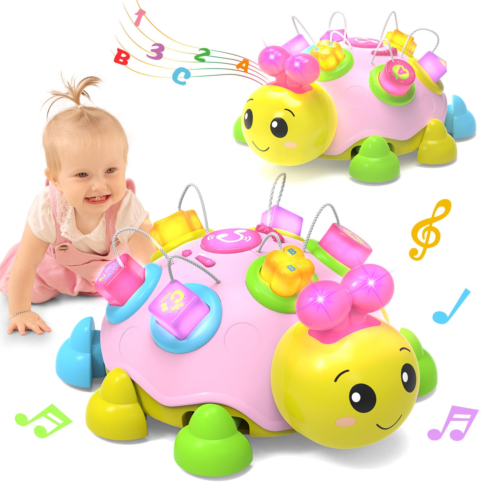 Baby Musical Ladybug Crawling Toys,Baby Toy 6-12 Months With Light  display picture 1