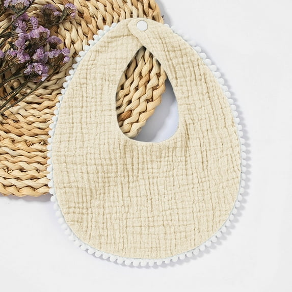 Baby Muslin Bandana Drool Bibs for Boys Girls Adjustable Baby Bibs Set Beige 0-2 Years