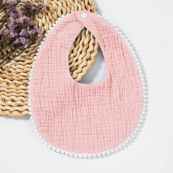 Baby Muslin Bandana Drool Bibs for Boys Girls Adjustable Baby Bibs Set Pink 0-2 Years