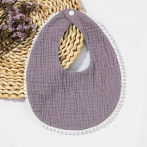 Baby Muslin Bandana Drool Bibs for Boys Girls Adjustable Baby Bibs Set Purple 0-2 Years