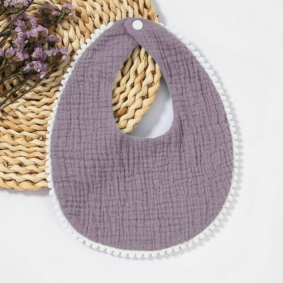 Baby Muslin Bandana Drool Bibs for Boys Girls Adjustable Baby Bibs Set Purple 0-2 Years
