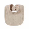 thumbnail image 1 of Baby Muslin Bib U-Shaped Cotton Drooling Bibs Feeding Teething Comfort Adjustable with Snap Absorbent Burp Cloths, Khaki, 1 of 4