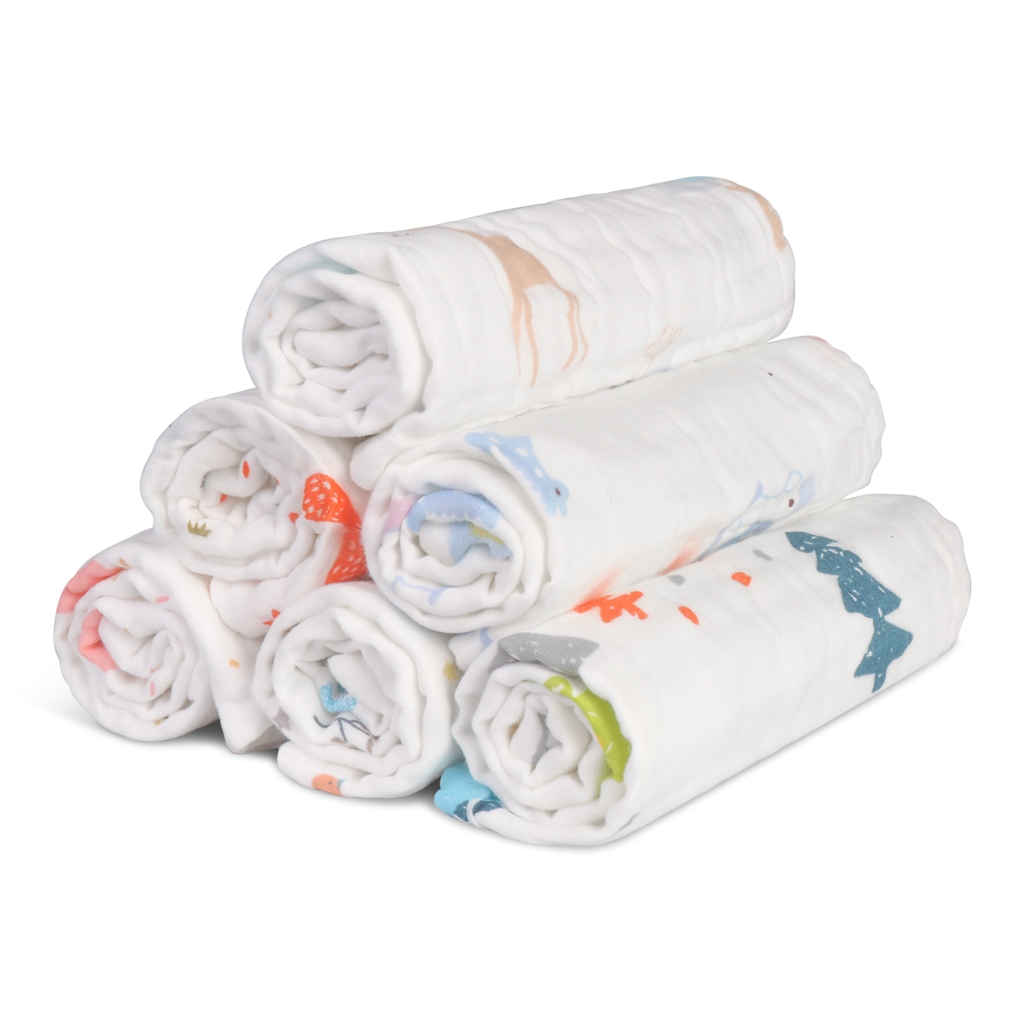 Baby Muslin Burp Cloths 100% Cotton 6 Pack Newborn Spit up Rags Extra ...