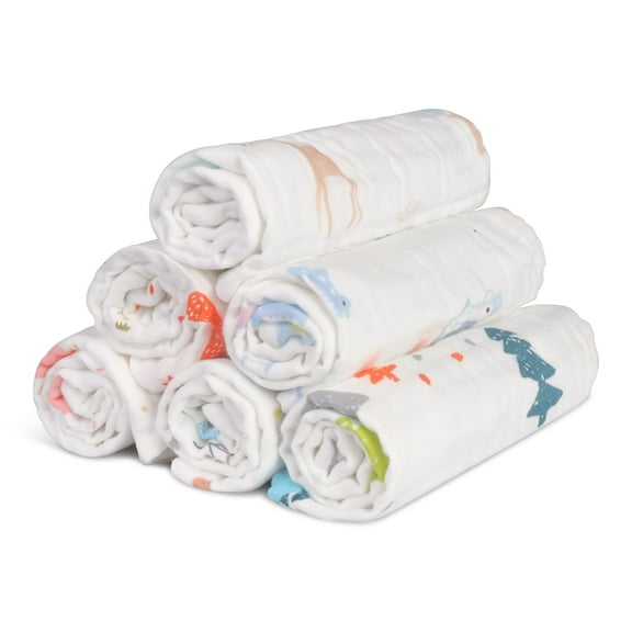 Baby Muslin Burp Cloths 100% Cotton 6 Pack Newborn Spit up Rags Extra Absorbent and Soft Burping Rags for Girls and Boys Large 20 x 10 inch