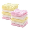 thumbnail image 1 of Baby Muslin Burp Cloths - Natural Cotton Wipes - Soft Newborn Face Towel for Sensitive Skin - Registry as Shower, 10 Pack 12"x12" Washcloths, Baby Essentials for Boys & Girls (Multi-color), 1 of 7