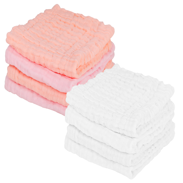 Baby Muslin Washcloths 8 Pack Soft Face Cloths Natural Cotton Baby
