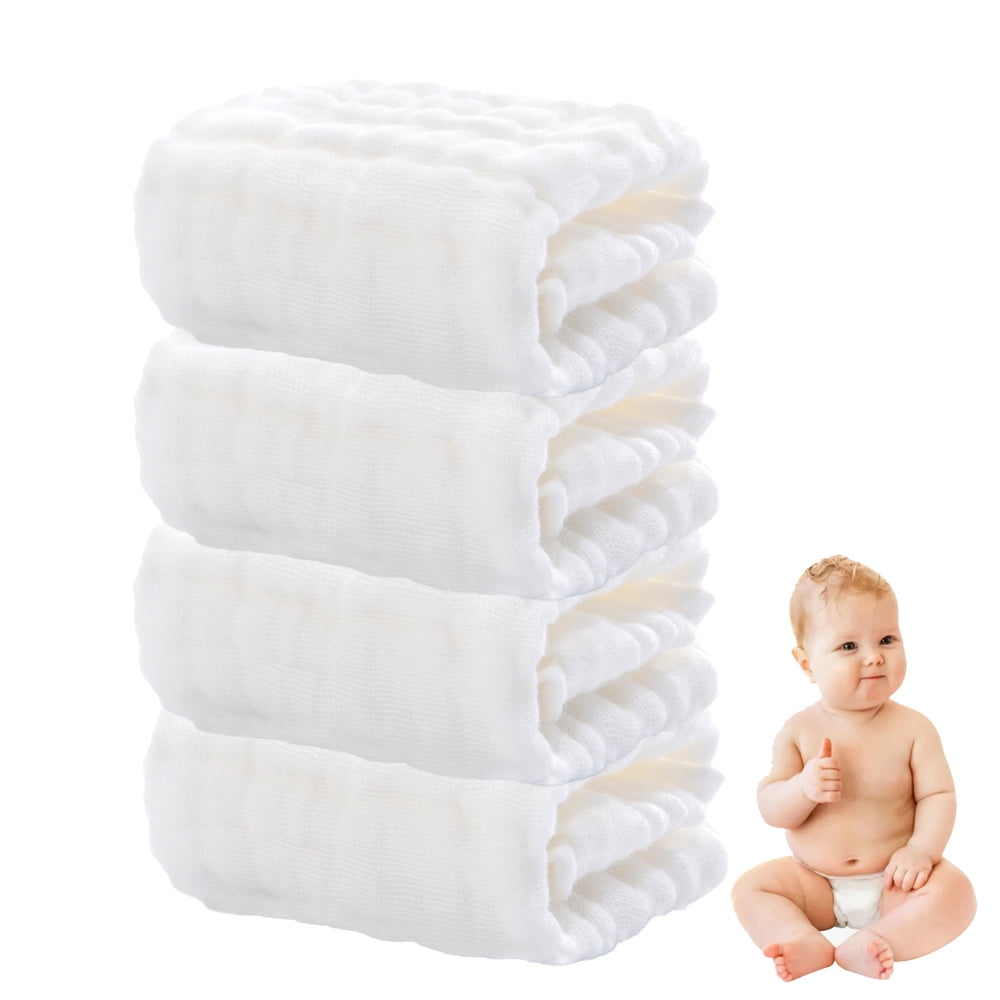 Baby Muslin Washcloths Soft Face Cloths , Absorbent Bath Face Towels