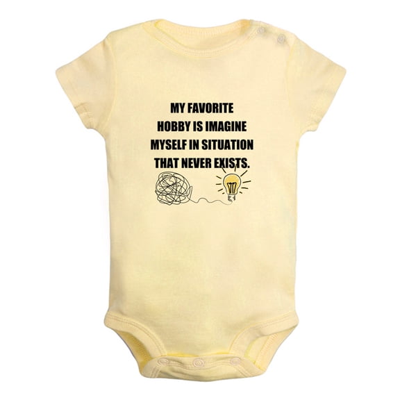 Baby My Favorite Hobby Is Imagine Myself In Situation That Never Exists Funny Rompers Newborn Baby Bodysuits Infant Jumpsuits Kids Cotton Graphic One-Piece Outfits