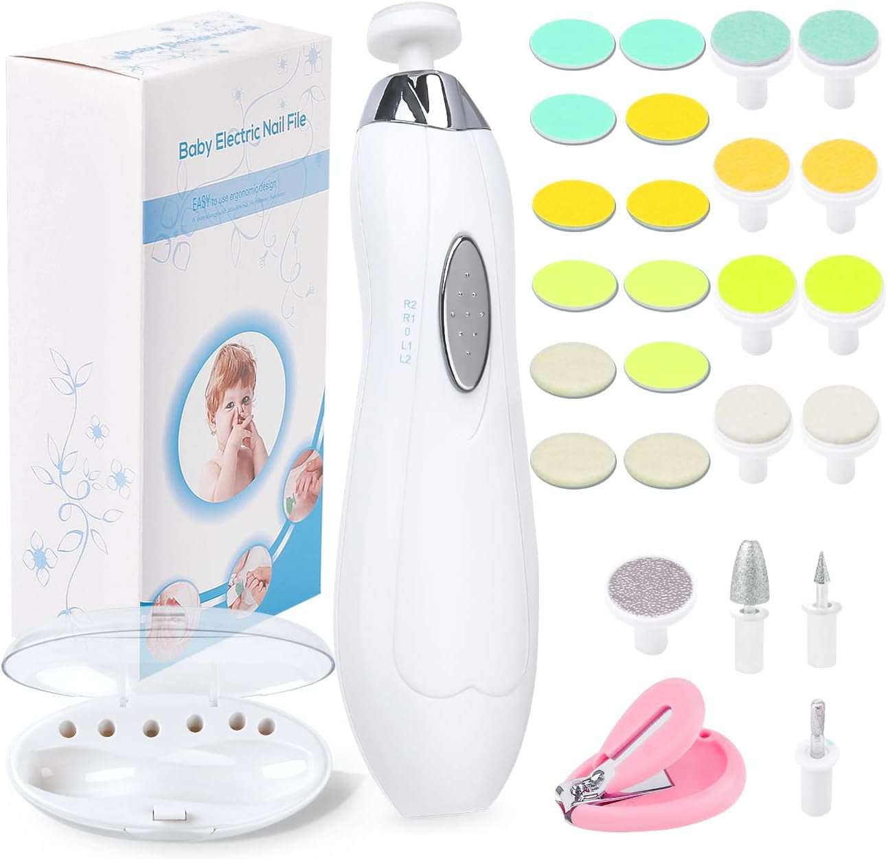 Baby Nail File Electric Nail Trimmer, Baby Nail Filer Kit with Nail