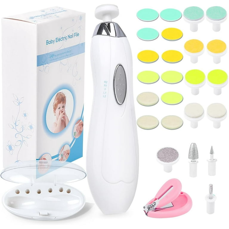 Baby Nail File Electric Nail Trimmer Baby Nail Filer Kit with Nail Clippers Toes Fingernails Care Trim Polish Grooming Safe for Infant Newborn