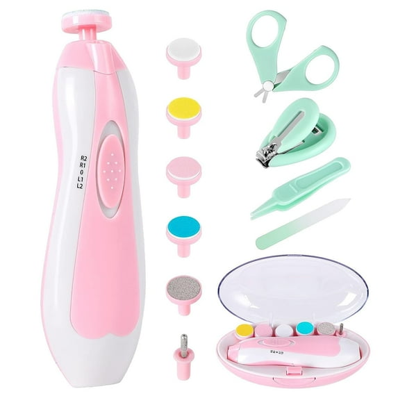 Baby Nail Trimmer Electric-12 in 1 Baby Nail Clippers Safe Baby Nail File Kit with a Nail Clipper, Scissor, Tweezers, and Nail Files