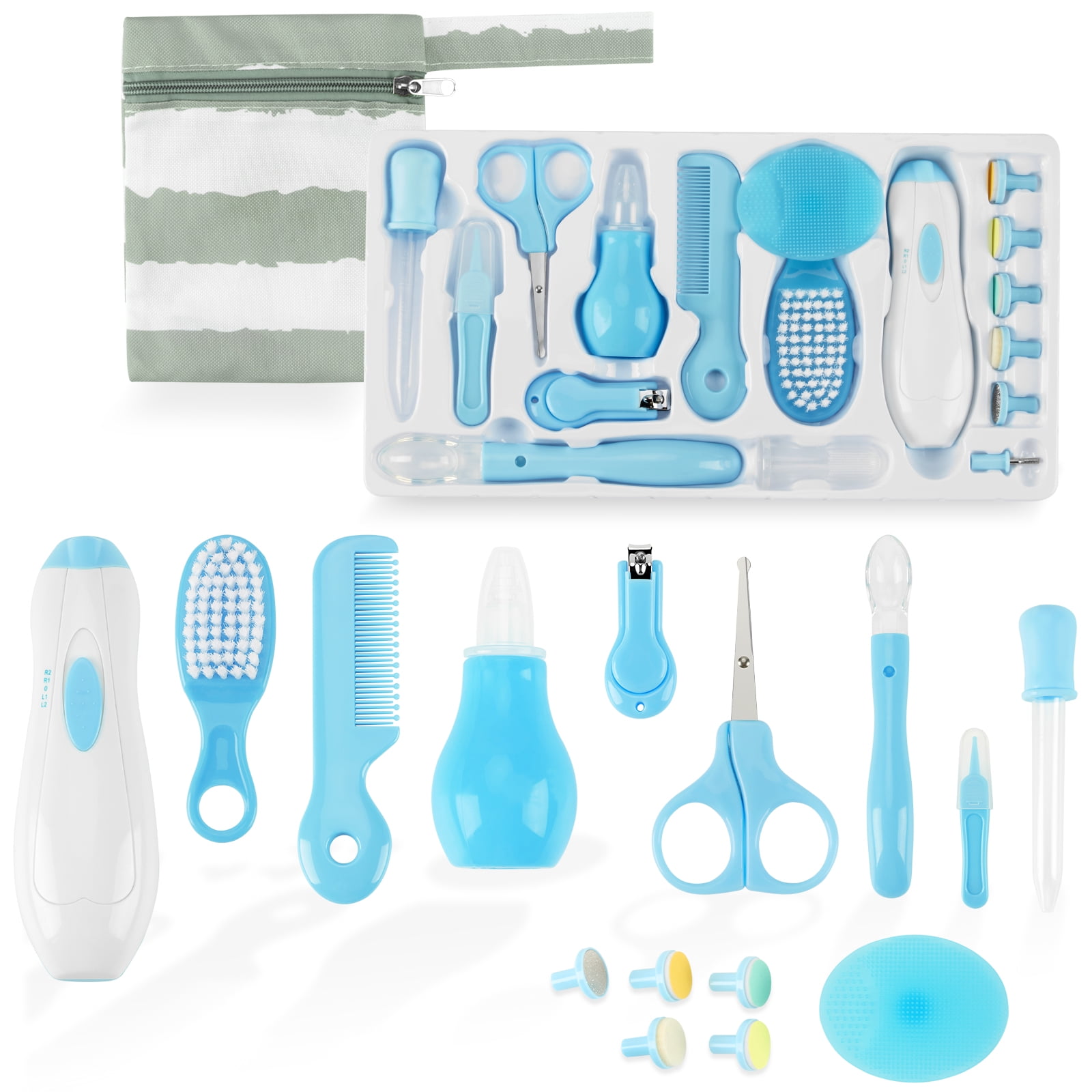 Amazon.com : Baby Grooming Kit, Nursery Kit Baby Safety Care Set with Nose  Cleaner/Baby Comb/Brush/Nail Clippers/Nail Scissors/Finger Toothbrush for  Baby Shower Gifts for Girl Boys, Manicure Kit Blue : Baby