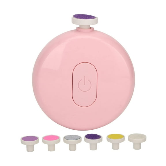 Baby Nail Trimmer Electric, Safe Baby Nail File with 6 Replacement Grinder for Newborn Toddler Toes and Fingernails, Baby Nail Trimmer Infant Nail File Electric, Pink