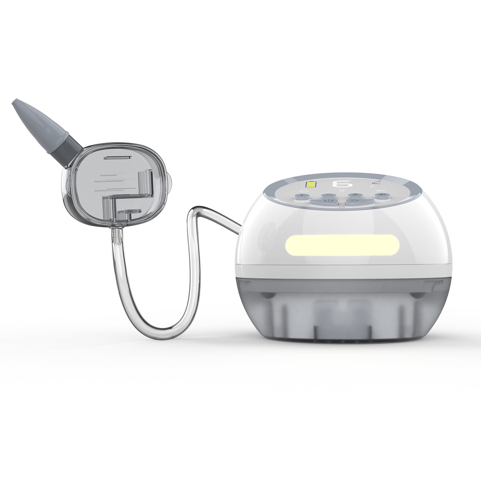 Baby Nasal Aspirator, Rechargeable Nose Sucker with 6 Level Suction and 4 Silicone Tips for Infants Kids, Gray